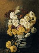 Hirst, Claude Raguet Chrysanthemums in a Canton Vase oil on canvas
